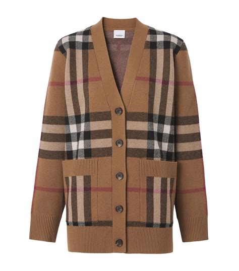 burberry check merino wool jacquard sweater|burberry check cashmere cardigan.